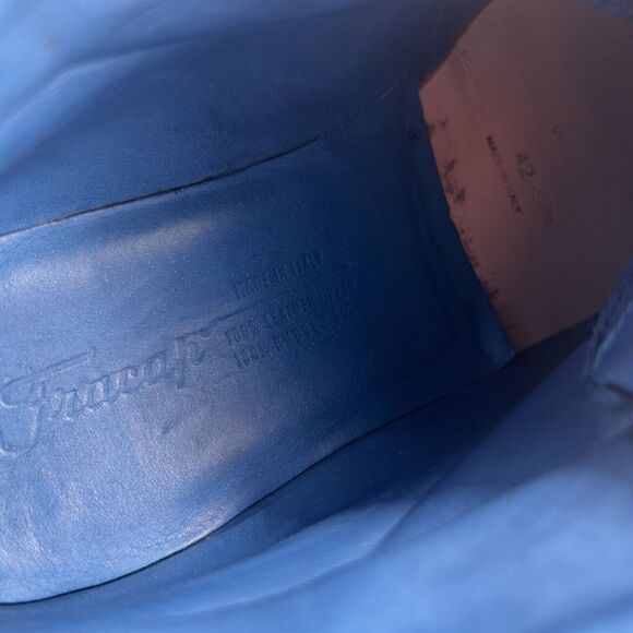 Fracap Men’s M60 Boots Black Blue Leather Made In Italy US 9.5 EU 42 - Picture 8 of 10